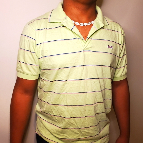 80's Tennis ball Green polo shirt - Picture 1 of 5